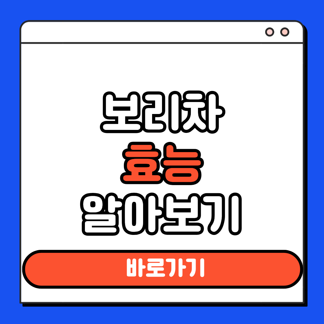 보리차 효능 알아보기