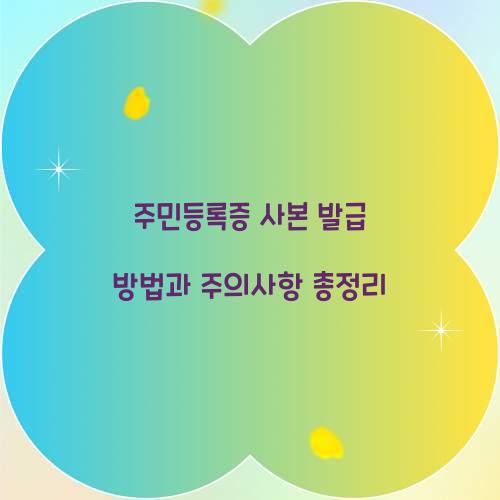 주민등록증 사본 발급