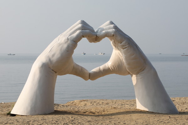 전남 보성 율포해수욕장 손가락사진