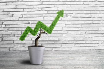 위로 상승하는 화살표 사진