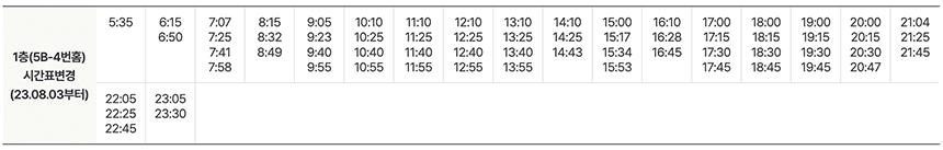 인천공항-제1여객터미널-시간표