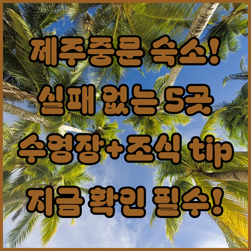 실패 없는 제주 중문 호텔 선택 가이..