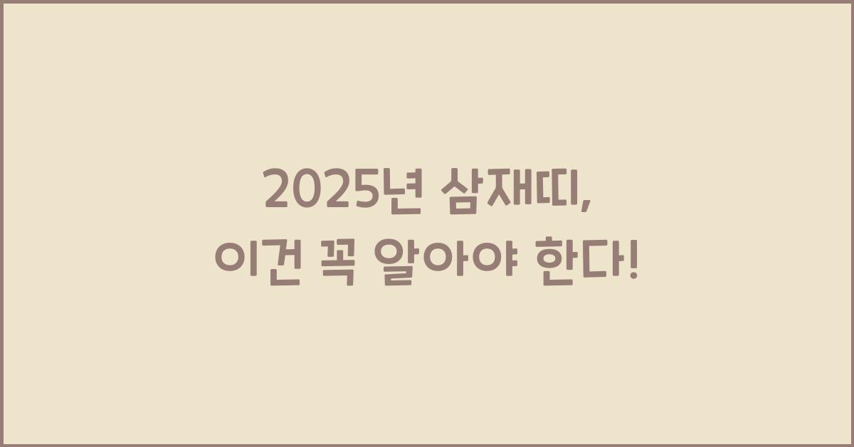 2025년 삼재띠