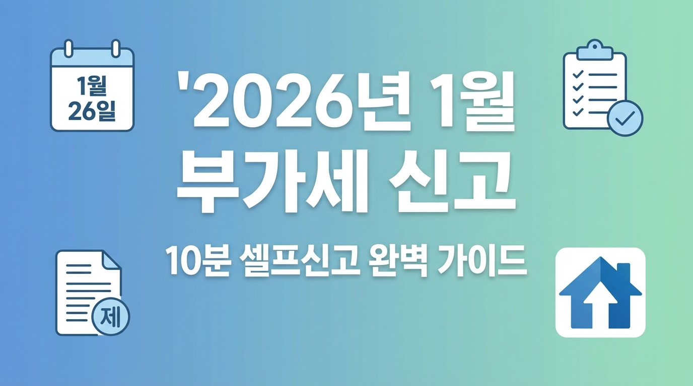 2026년 1월 부가세 신고, 홈택스로 10분이면 충분합니다