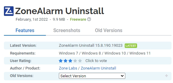 ZoneAlarm-Uninstall