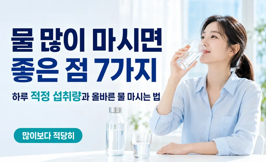 물 많이 마시면 좋은 점 7가지와 하루 적정 수분 섭취량.