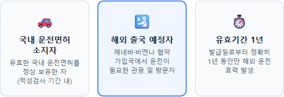 국제면허증 발급 국제면허증 발급 대상 조건 및 기본 개념