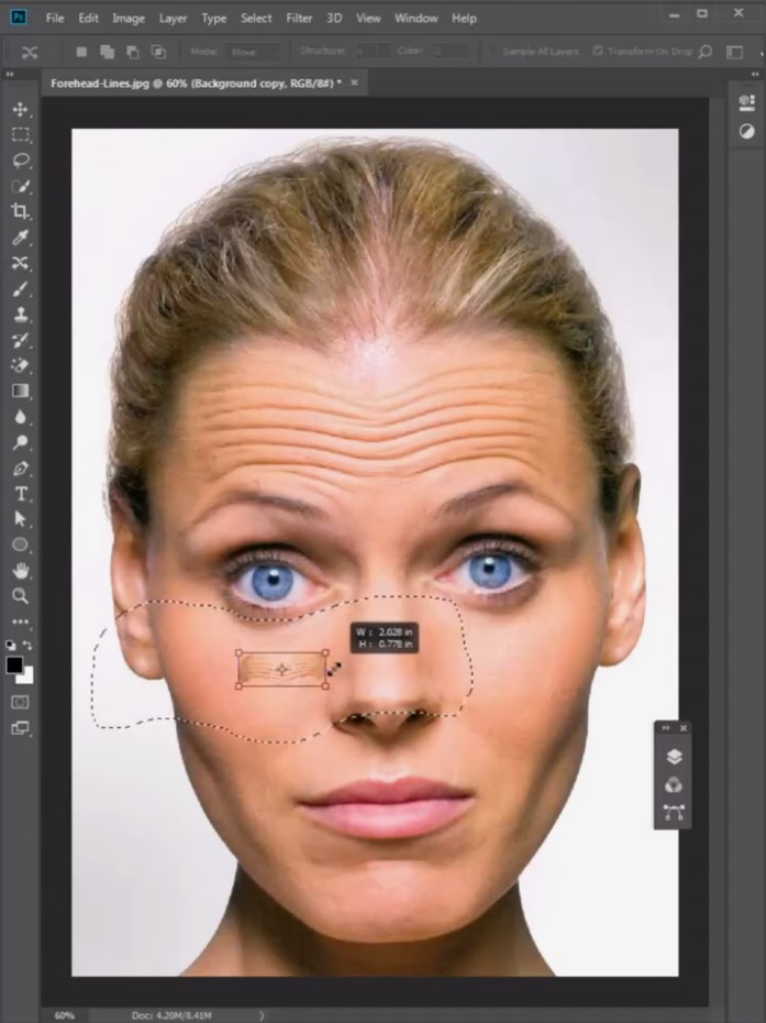 포토샵 이마 주름 보정