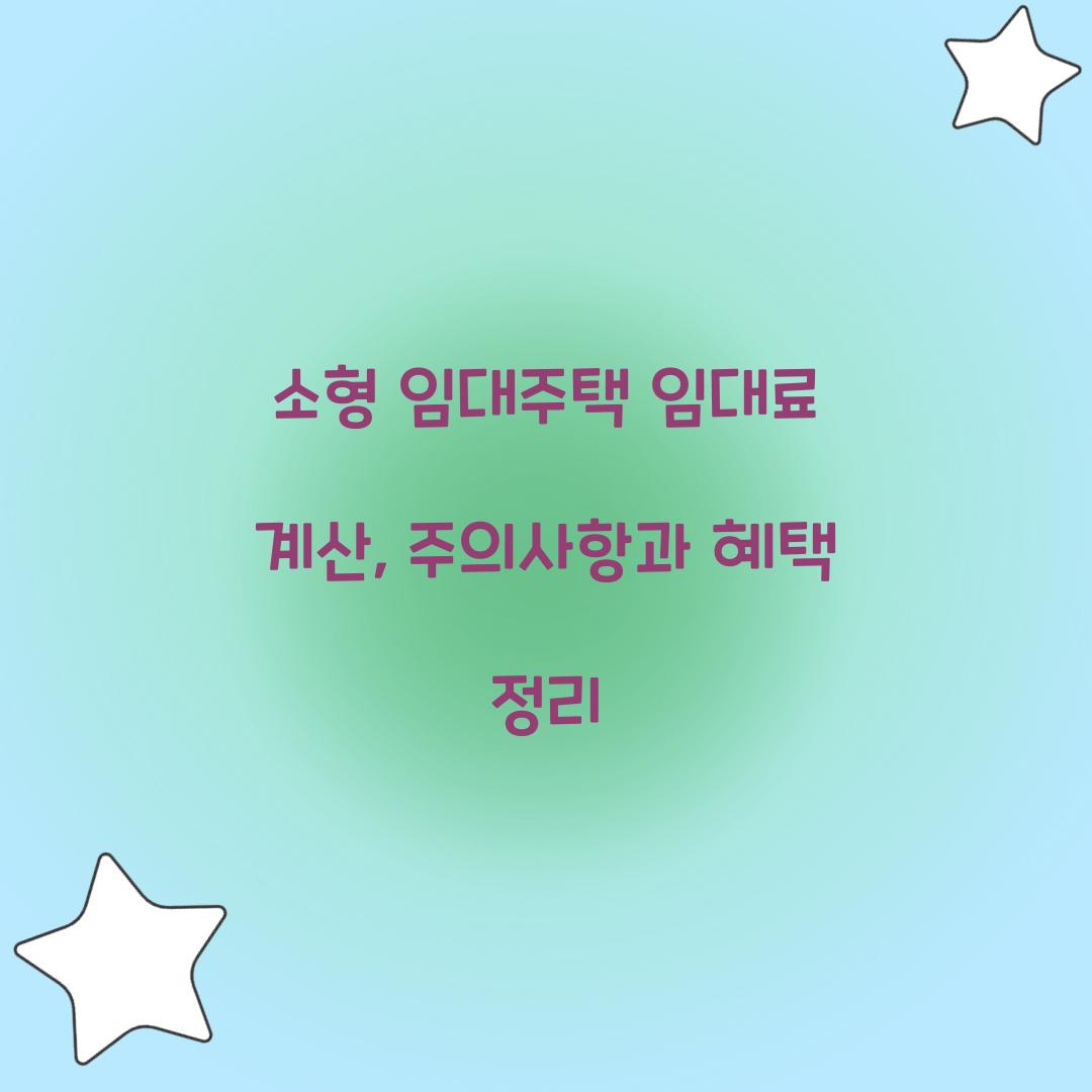 소형 임대주택 임대료