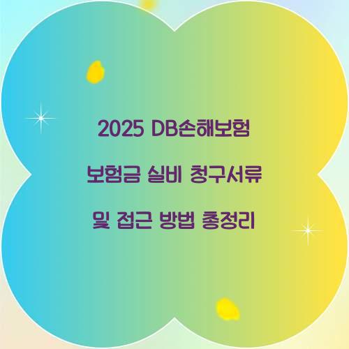 2025 DB손해보험 보험금 실비 청구서류