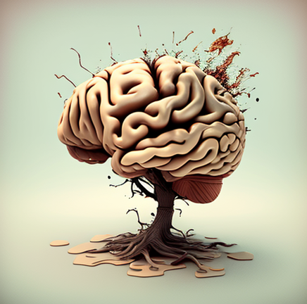 나무를 연상시키는 뇌의 모습 이미지