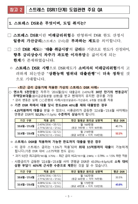 스트레스DSR 대출 변경 시행 03