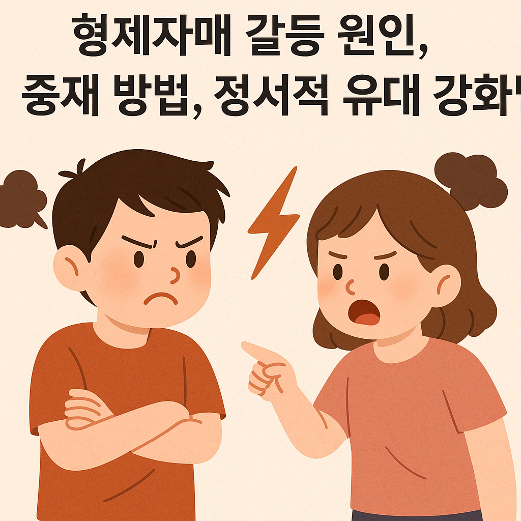 형제자매 갈등 원인, 중재 방법, 정서적 유대 강화법