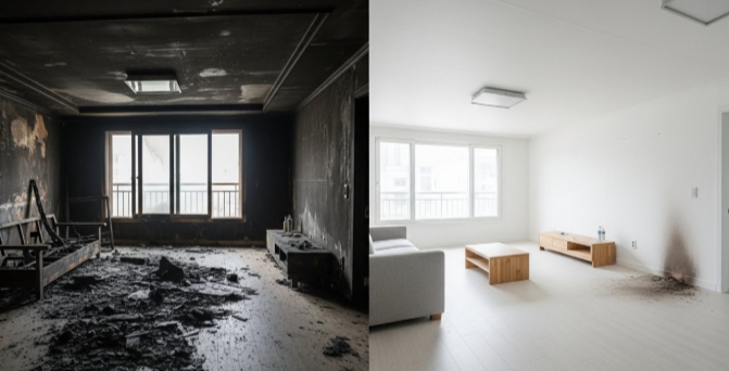 고령 화재 복구중