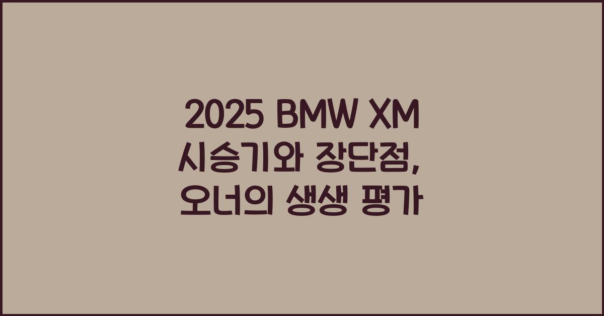 2025 BMW XM 시승기 제원 연비 장단점 유지비 오너평가