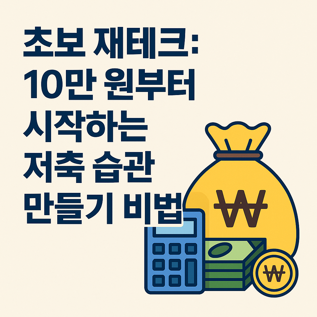 초보 재테크 10만 원부터 시작하는 저축 습관 만들기 비법 (이미지 챗지피티)
