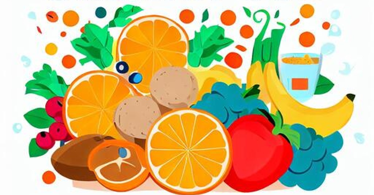 Vector style image of vitamin D-rich foods with a caption: &quot;Strengthen your immune system with vitamin D-rich foods&quot;