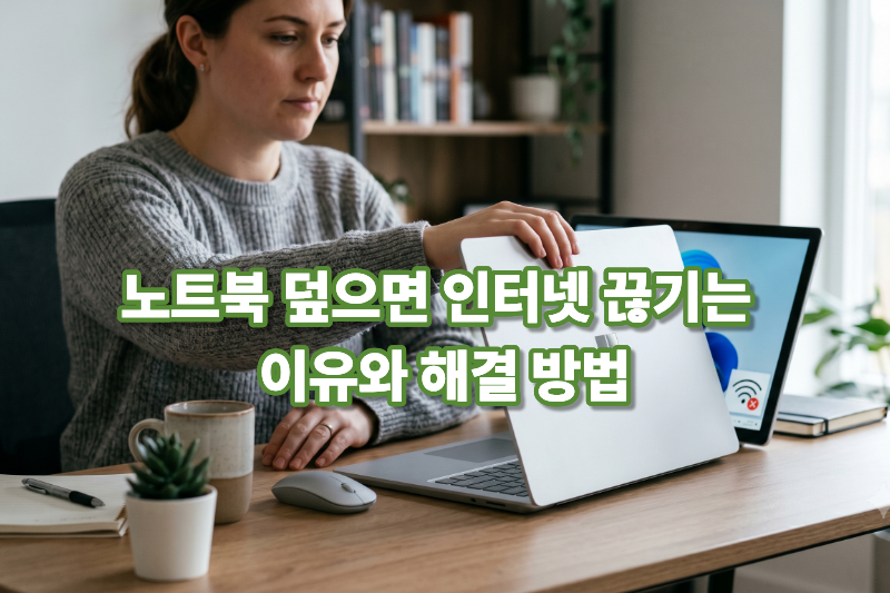 노트북 덮으면 인터넷 끊기는 문제 해결 방법