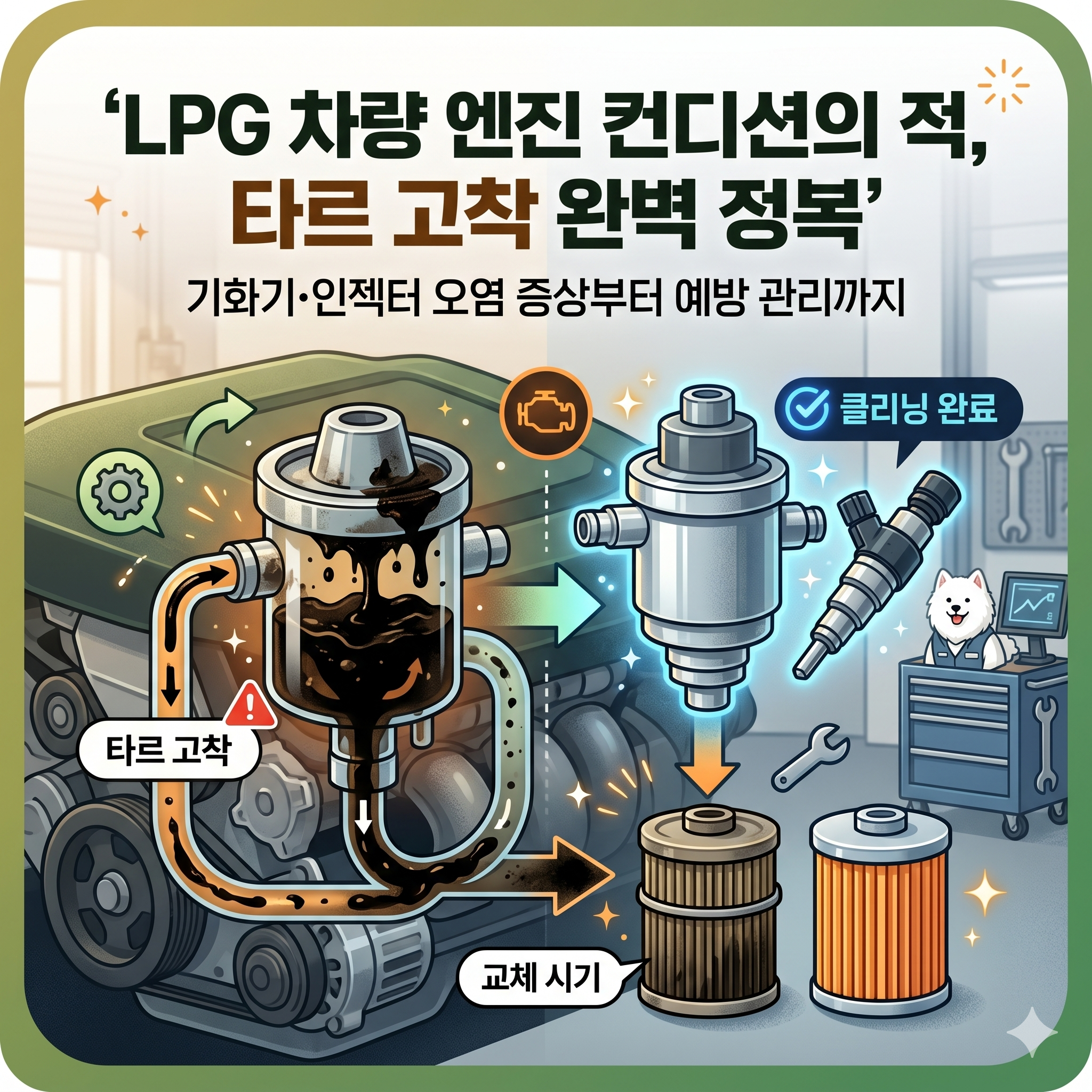 LPG 차량 타르 고착 문제와 엔진 성능 유지를 위한 관리 가이드
