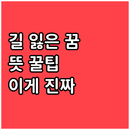 길을 잃는 꿈 심리적 의미와 행동 요..