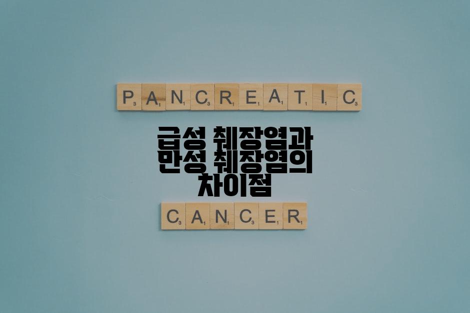 급성 췌장염과 만성 췌장염의 차이점