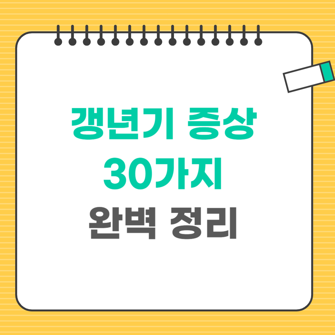 갱년기 증상 30가지