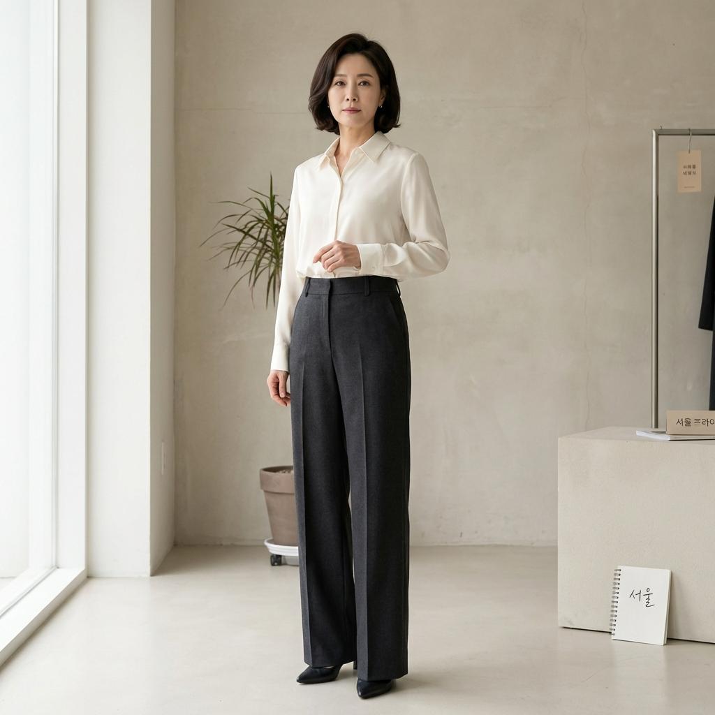 봄 나들이용 편한 60대 여성 밴딩 팬츠