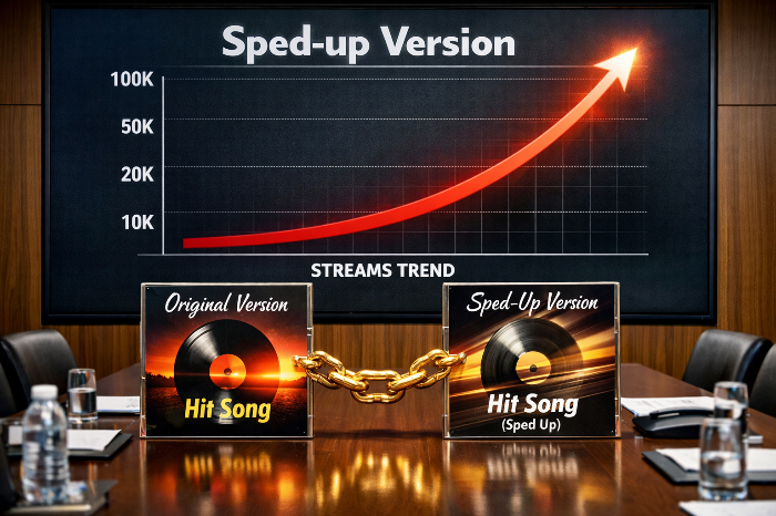 원곡과 스페드 업 버전을 동시에 발매하는 음반사의 멀티 스피드 마케팅 전략.