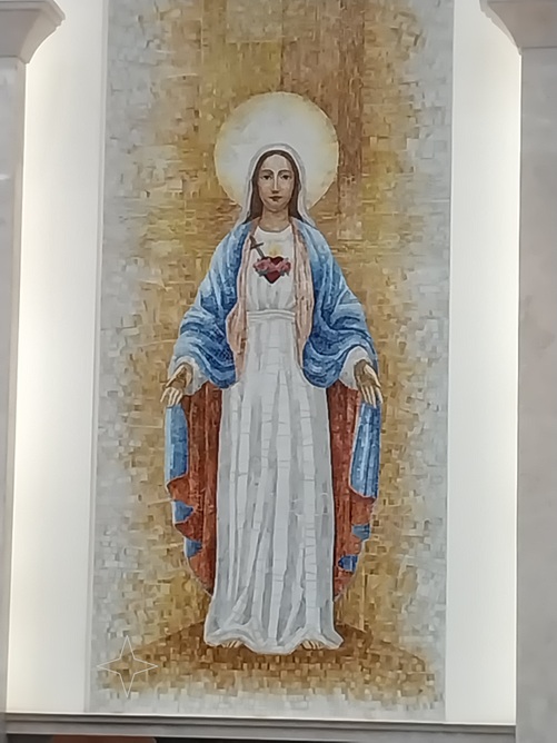 구파발성당 안에 있는 성모성심 그림 사진입니다.