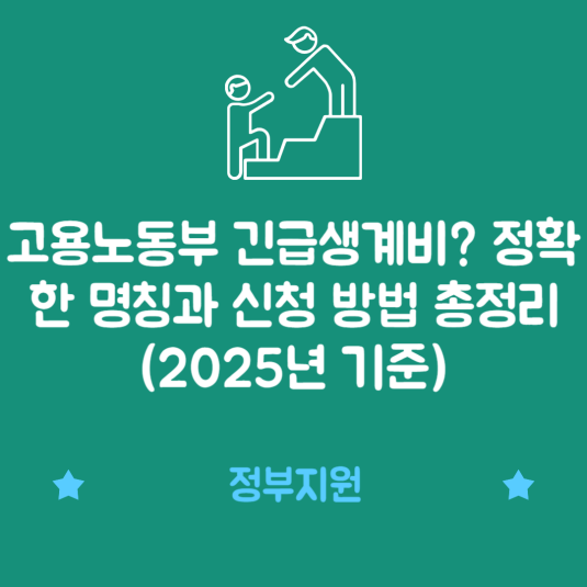 고용노동부 긴급생계비? 정확한 명칭과 신청 방법 총정리