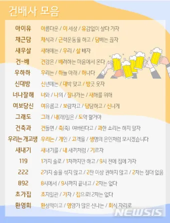 건배사 모음 선창 후창 유머 추천_2