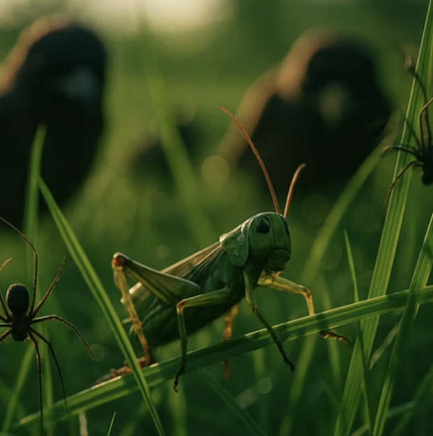 메뚜기의 놀라운 위장술, 초록색과 갈색 몸의 비밀 (보호색)