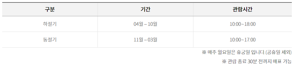 남한산성-행궁-관람시간