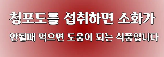  청포도를 섭취하면 소화가 안될때 먹으면 도움이 되는 식품입니다