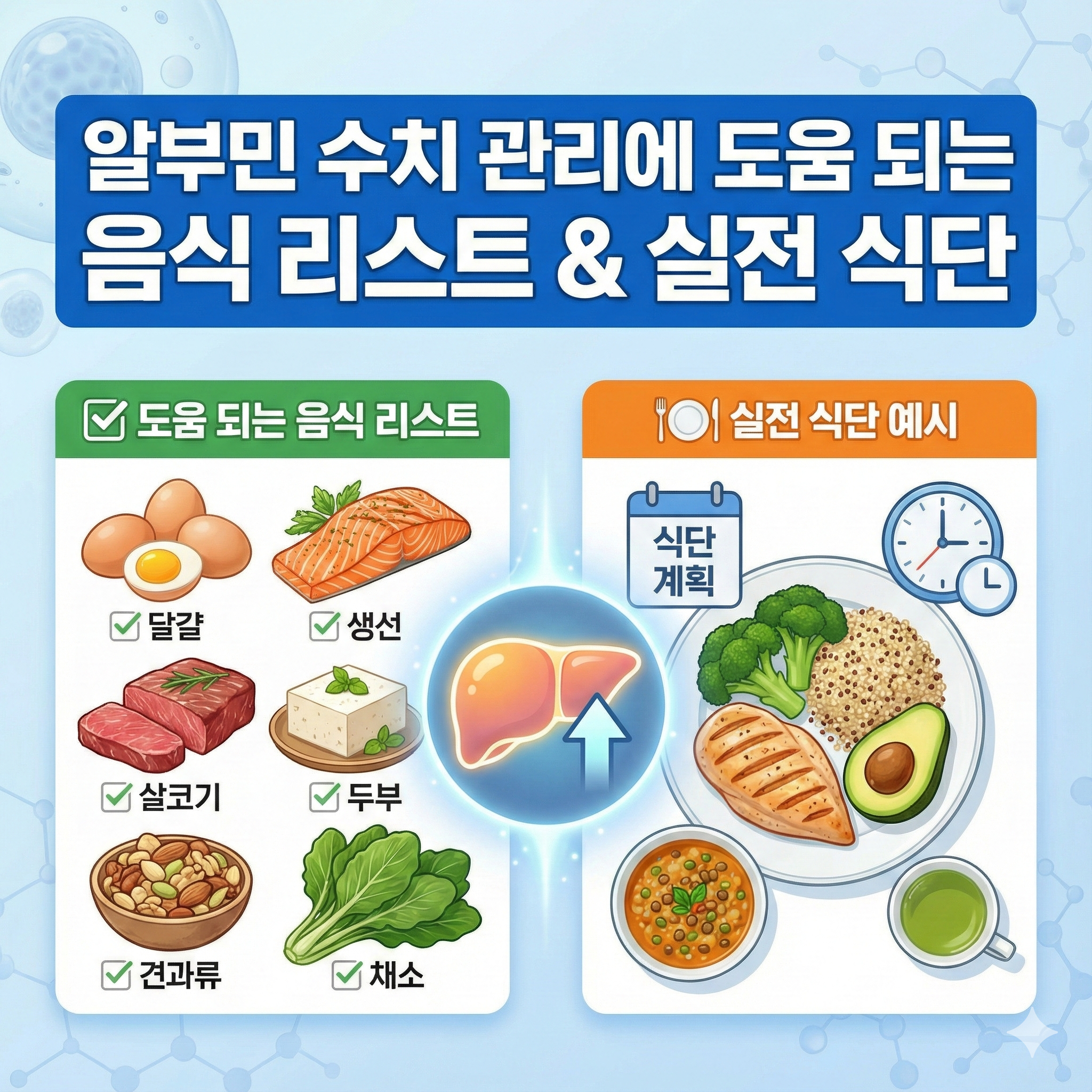알부민 수치 관리에 도움 되는 음식 리스트 &amp; 실전 식단