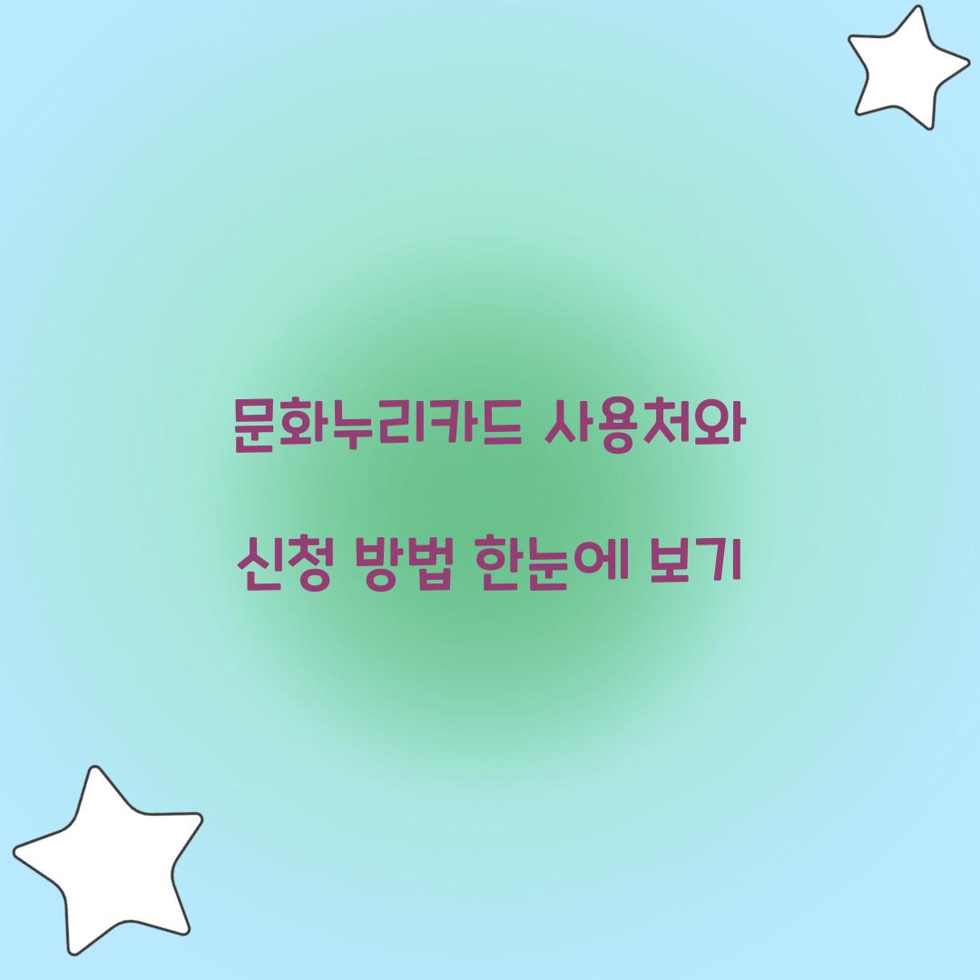 문화누리카드 사용처