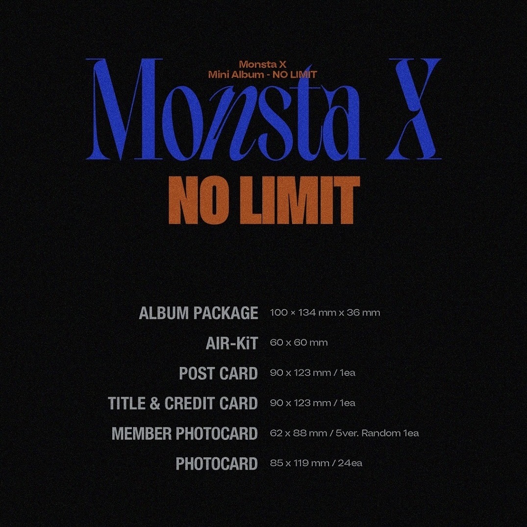 몬스타엑스 (MONSTA X) - 미니앨범 10집 : NO LIMIT [키노키트] 앨범사양
