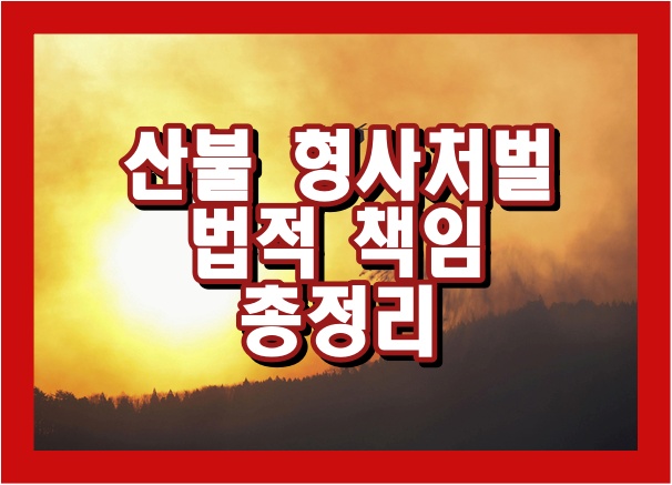 산불 내면 어떤 처벌 받을까? 형벌부터 손해배상까지 반드시 알아야 할 책임 정리
