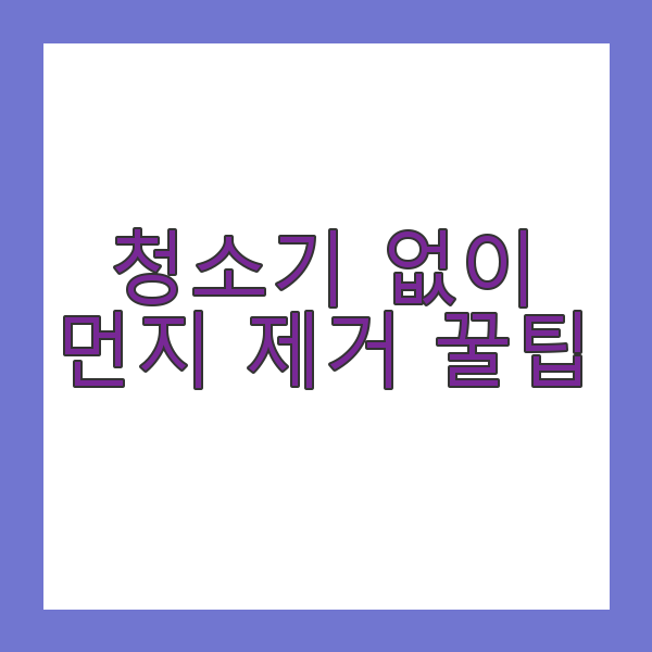 먼지 제거 꿀팁