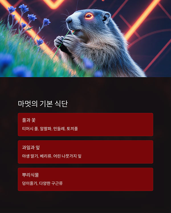 초식 동물의 기본 식단