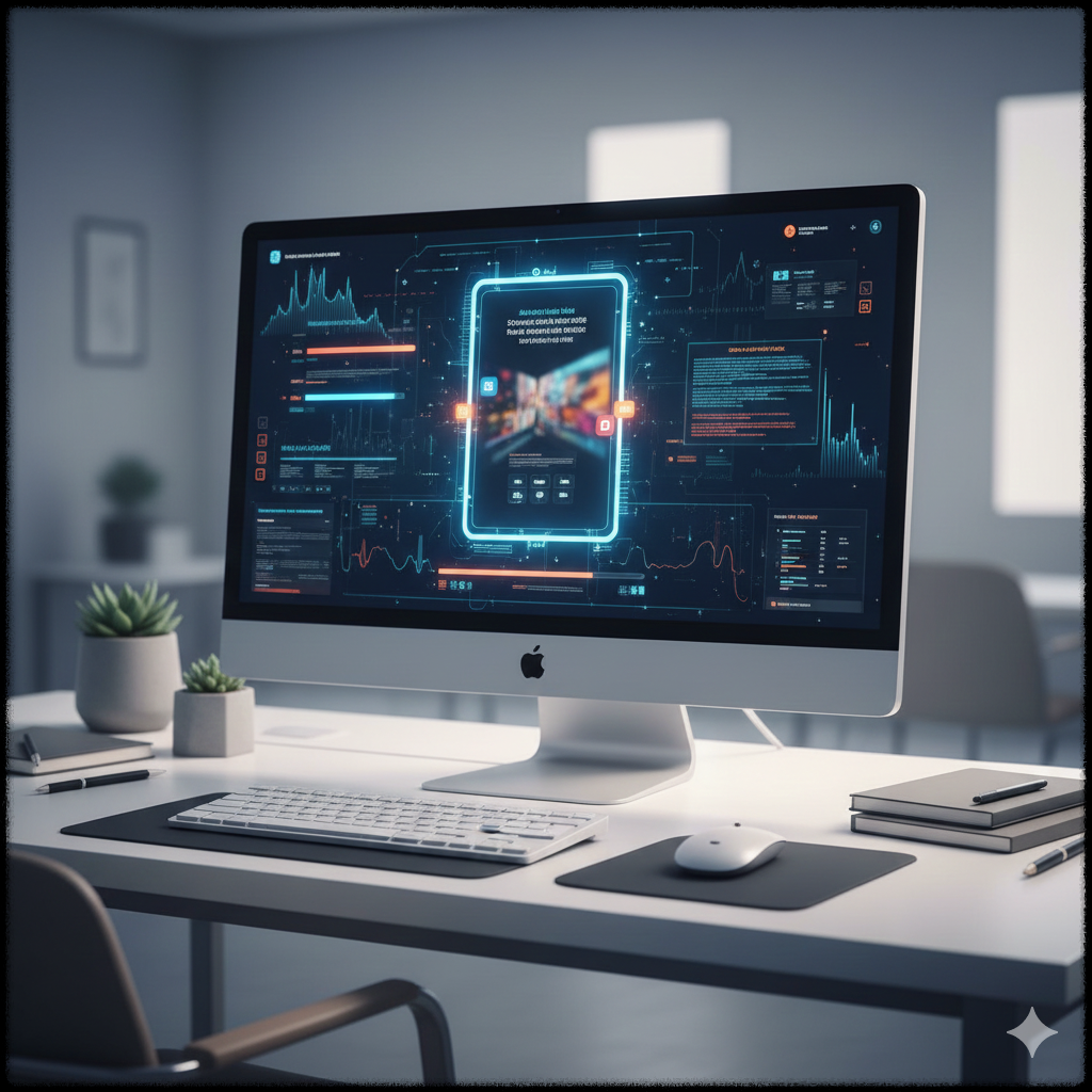 SNS 플랫폼용 세로형 쇼츠 영상을 만드는 모습