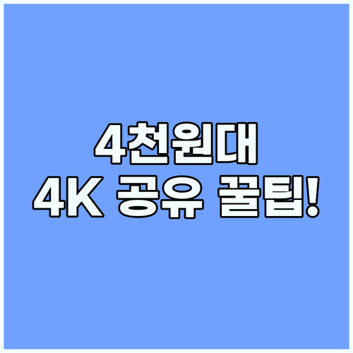 넷플릭스 4K UHD 1인당 4천 원..