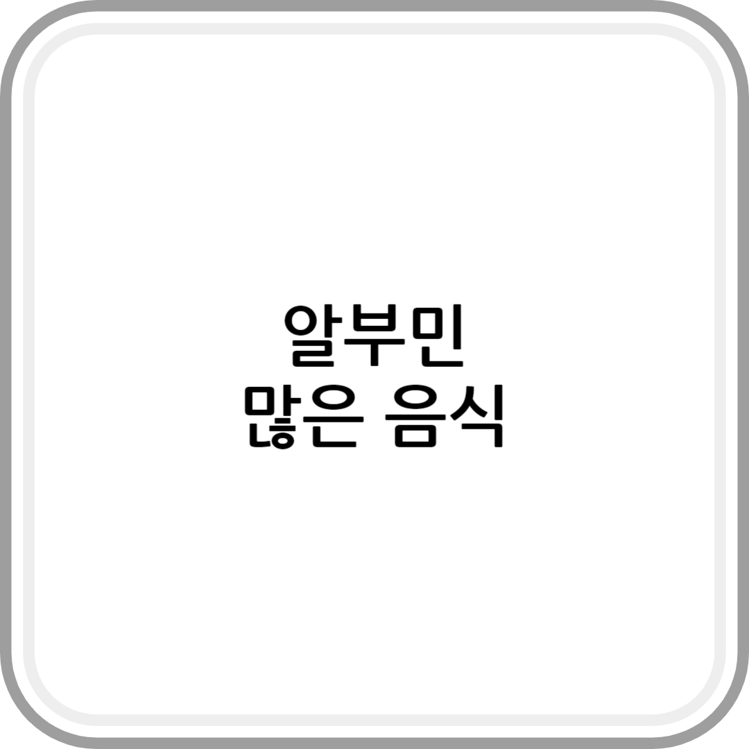알부민 많은 음식