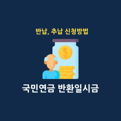 국민연금 반환일시금 반납 추납 신청방법