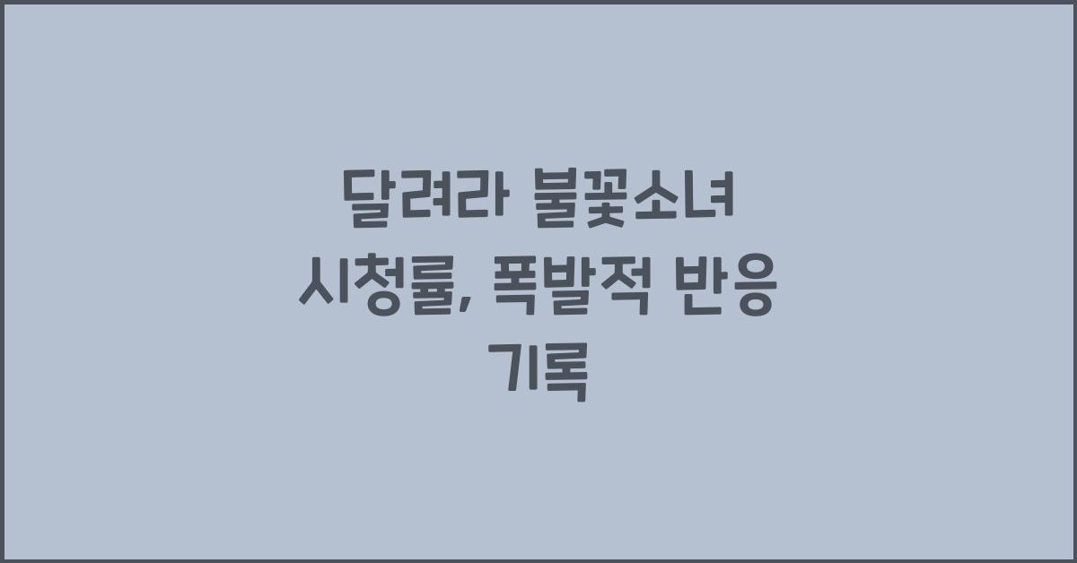달려라 불꽃소녀 시청률
