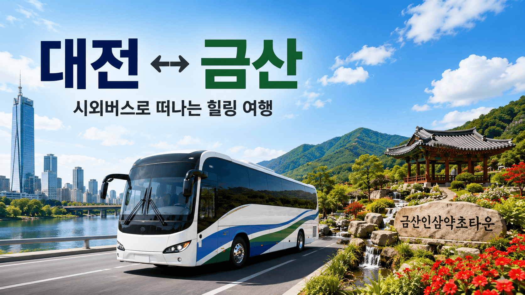 대전과 금산을 오가는 고마운 버스와 금산인삼약초타운