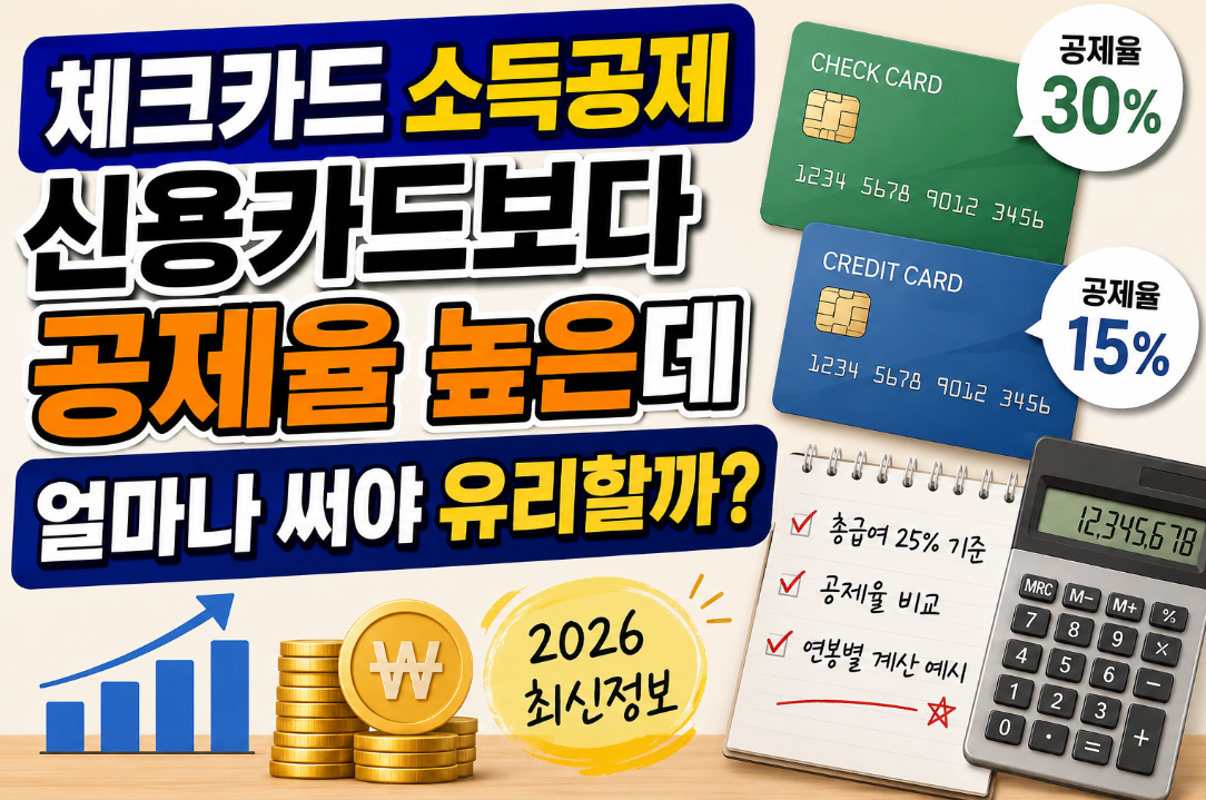 체크카드 소득공제|신용카드보다 공제율 높은데 얼마나 써야 유리할까?