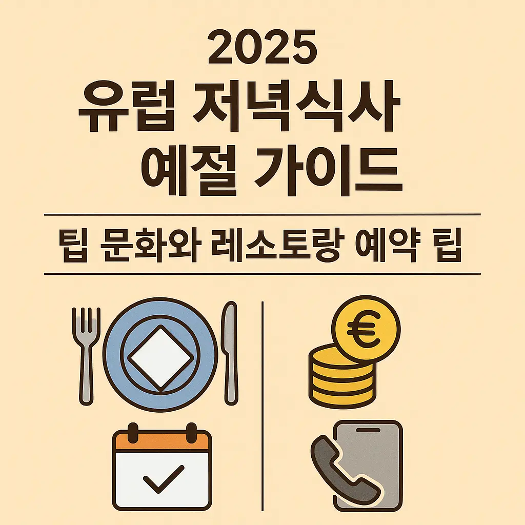 유럽 저녁식사 예절 가이드 – 팁 문화와 레스토랑 예약 팁