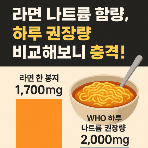 라면 나트륨과 하루 권장량 비교 충격
