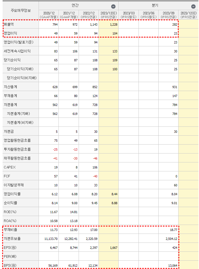 이닉스 재무제표
